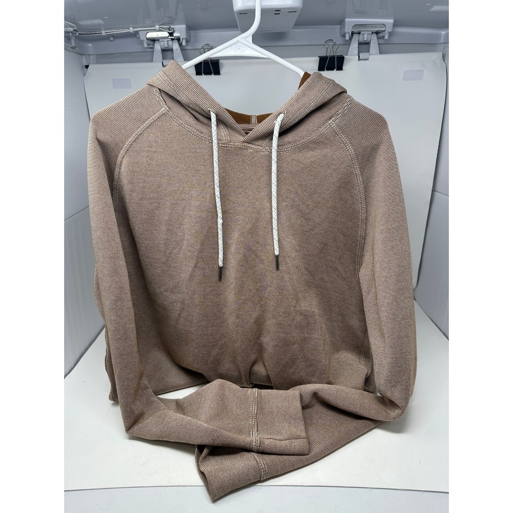 BKE Hoodie Mens Large Tan B4538 Pullover Raglan Sleeve Ribbed Knit Stretch